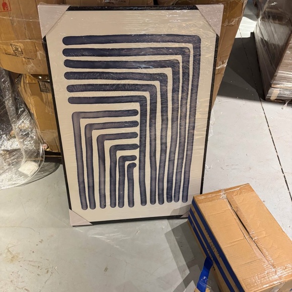 Abstract Blue Line Art Set - Picture 4 of 4